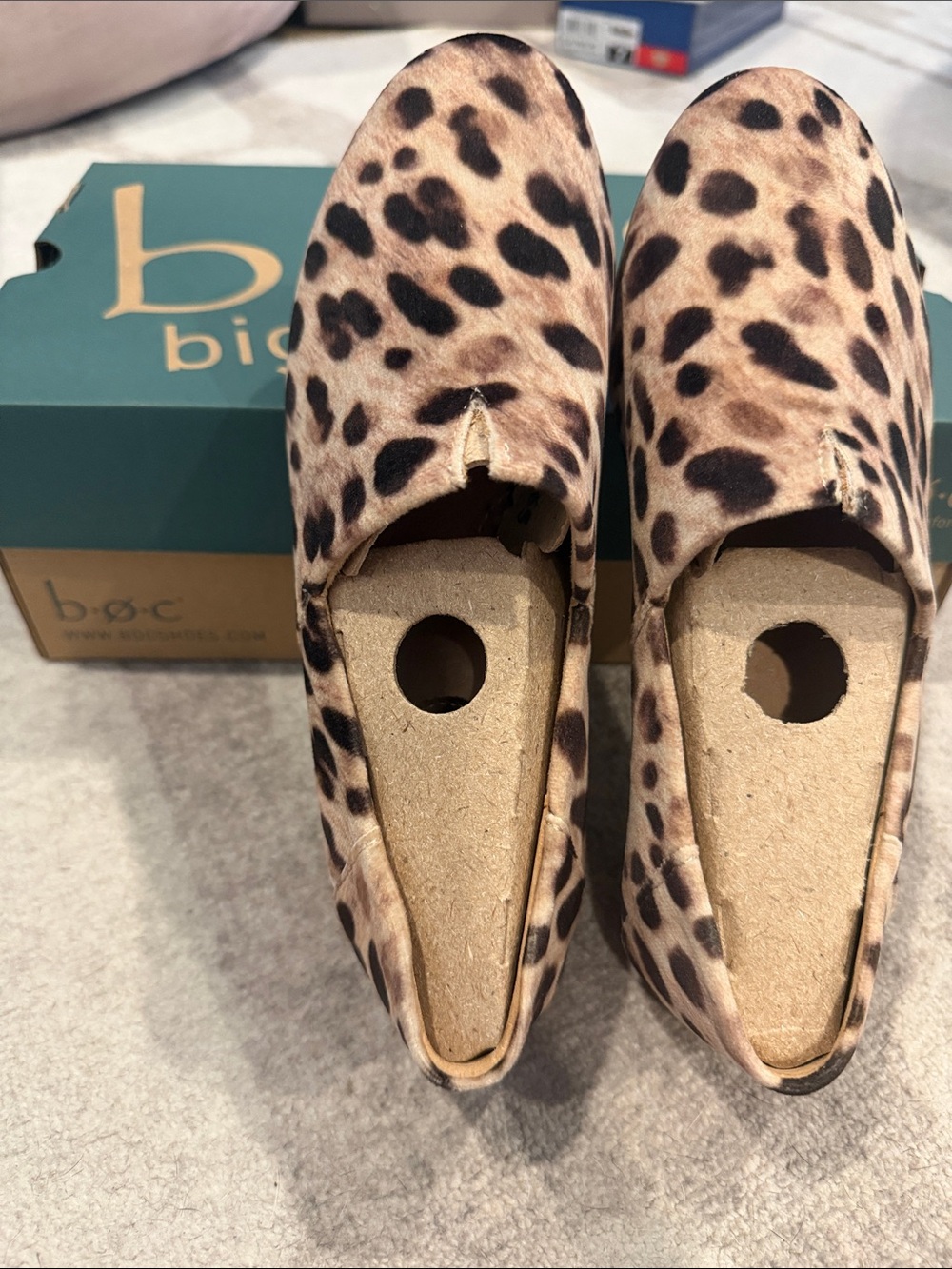 b.o.c. Leopard-Print Slip-On Flats in Brown and Tan